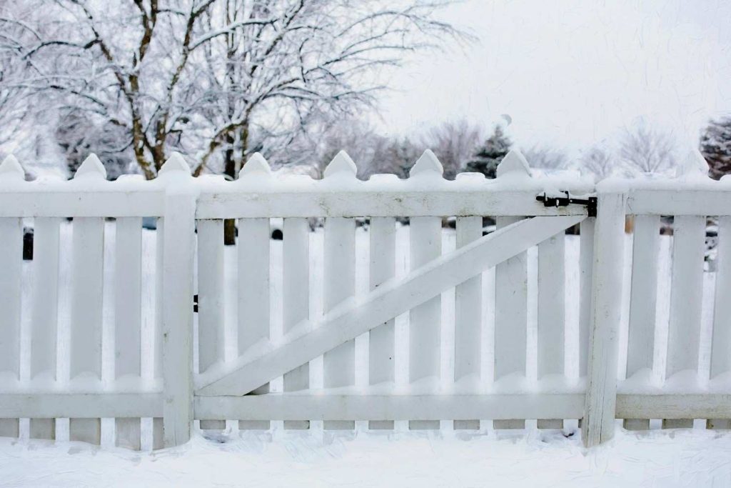 Garden Gate With Snow